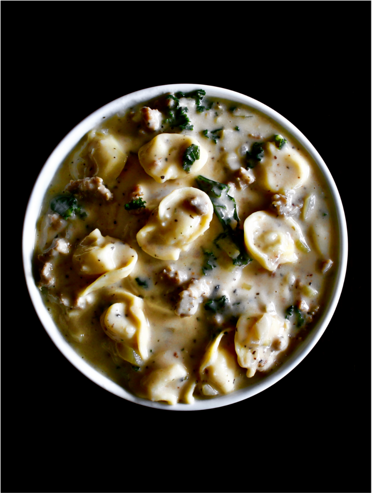 Soupe Crémeuse aux Tortellinis & Saucisses
