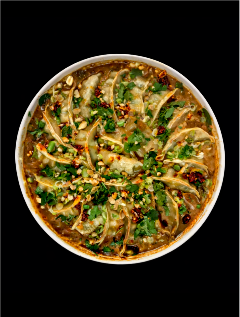Gyozas au four au lait de coco et arachides