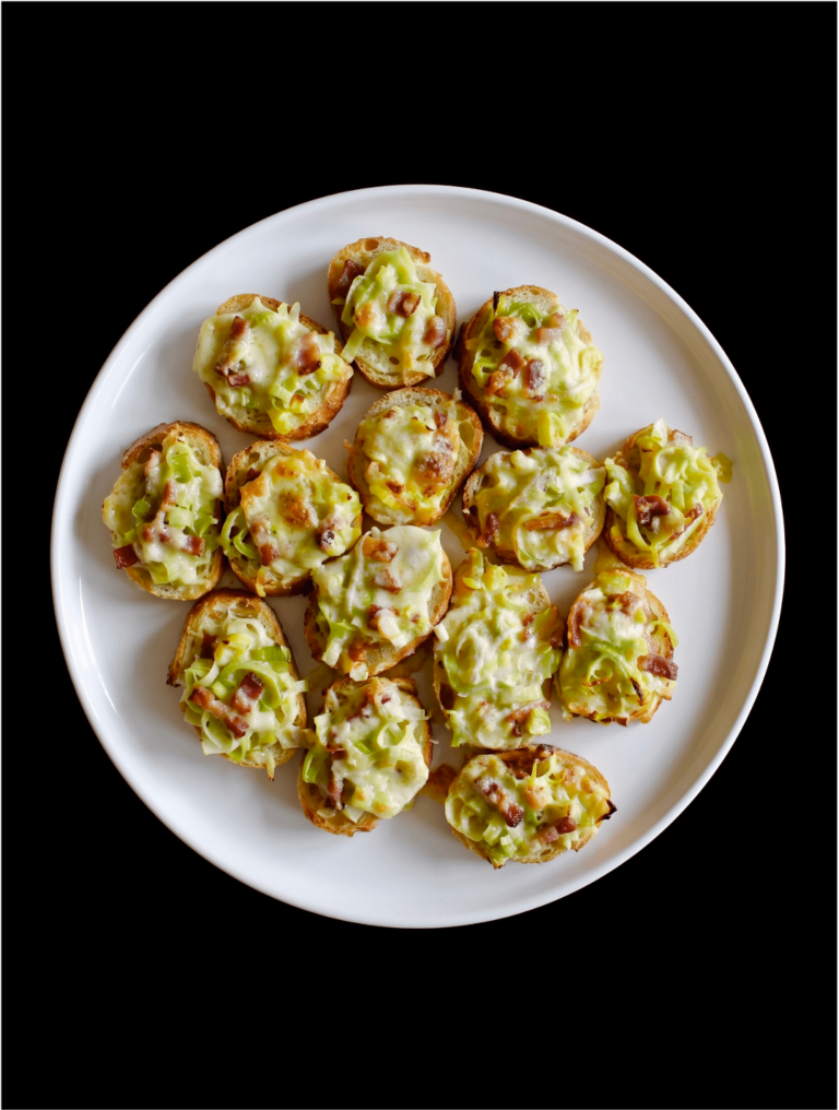 Tartines aux Poireaux Gratinées